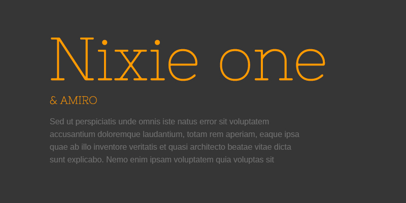 Шрифт Nixie One