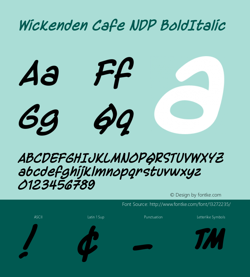Шрифт Wickenden Cafe NDP