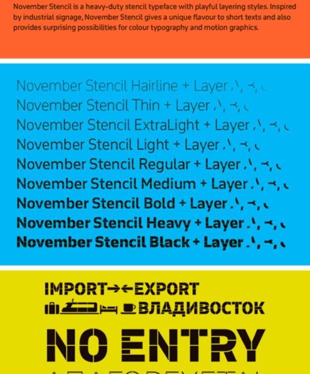 Шрифт November Slab Compressed