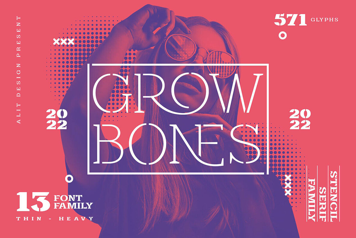 Шрифт Grow Bones