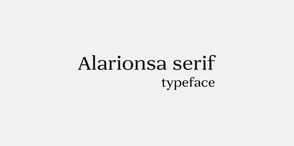 Шрифт Alarionsa Serif