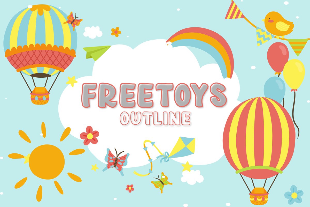 Шрифт Freetoys Outline