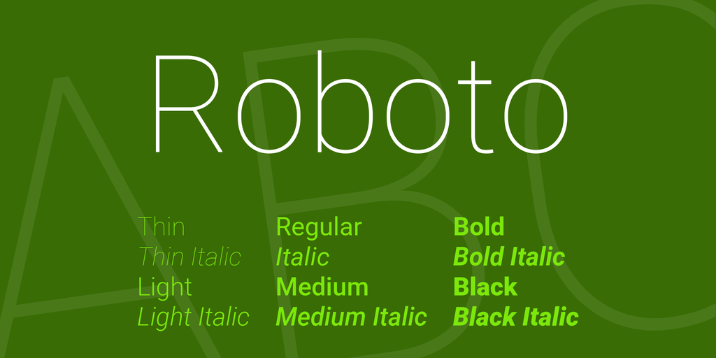 Шрифт Roboto