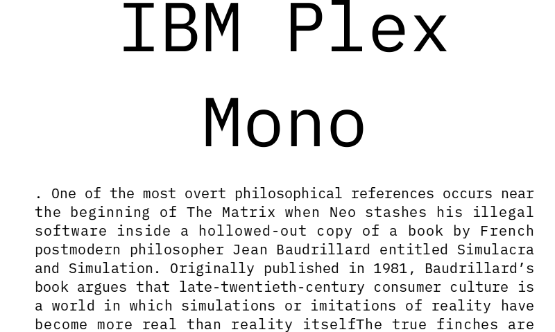 Шрифт IBM Plex Mono