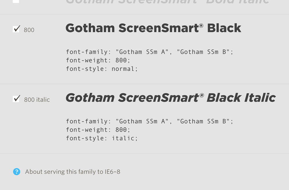 Шрифт Gotham Screen Smart