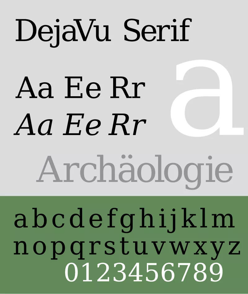 Шрифт DejaVu Serif
