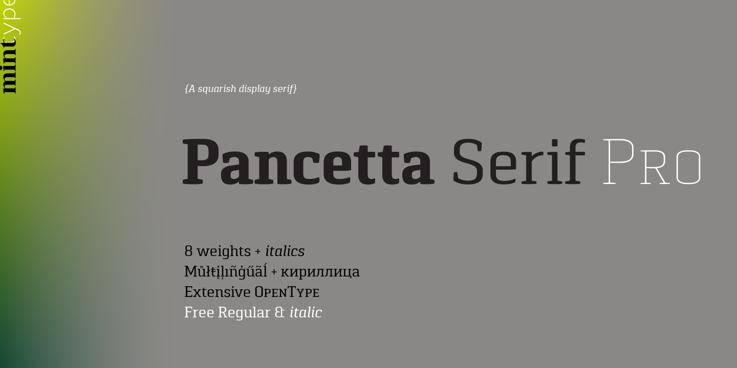 Шрифт Pancetta Serif Pro