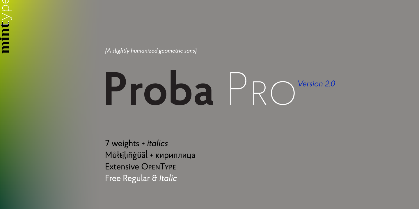 Шрифт Proba Pro