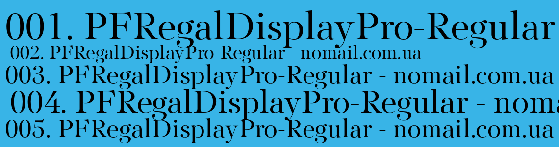Шрифт PF Regal Display Pro
