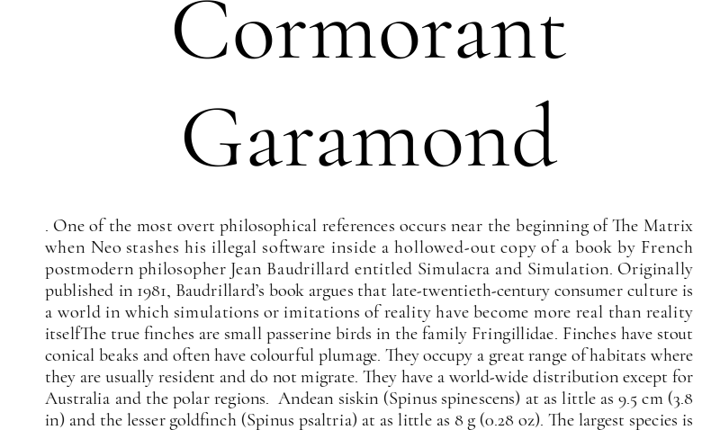 Шрифт Cormorant Garamond