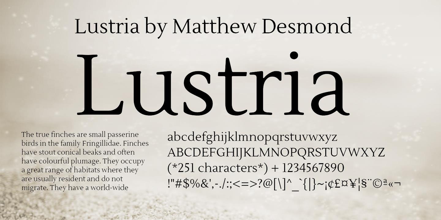Шрифт Lustria