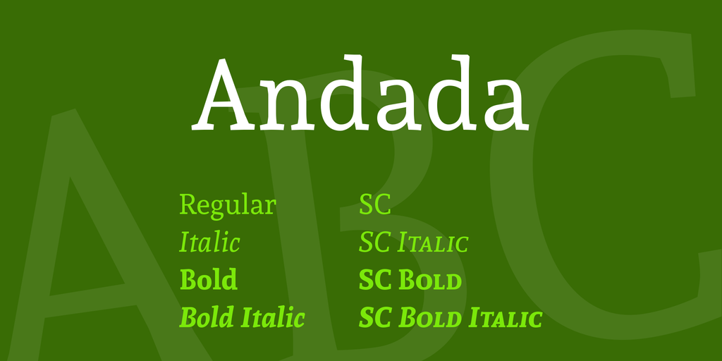 Шрифт Andada
