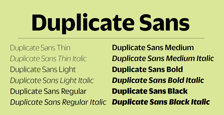 Шрифт Duplicate Sans