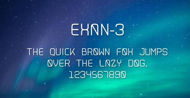 Шрифт Exan-3