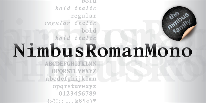 Шрифт Nimbus Roman Mono