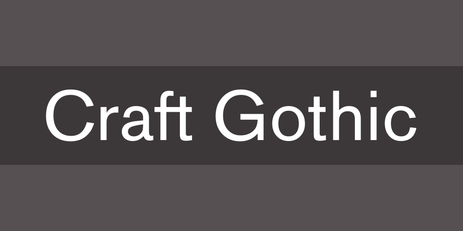 Шрифт Craft Gothic