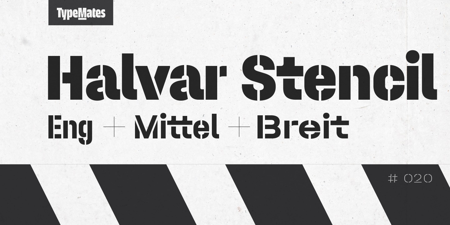 Шрифт Halvar Stencil Mittelschrift
