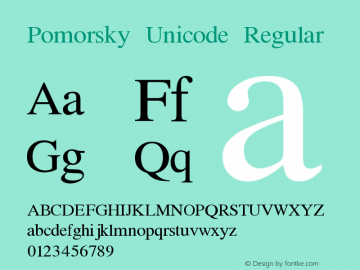 Шрифт Pomorsky Unicode