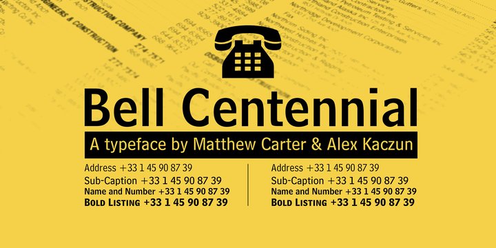 Шрифт Bell Centennial
