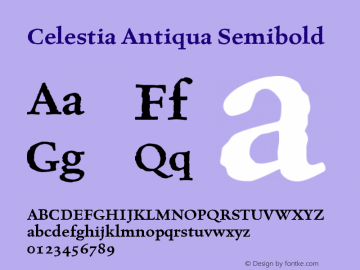 Шрифт Celestia Antiqua