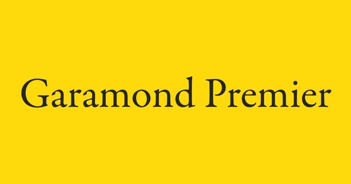 Шрифт Garamond Premier Pro
