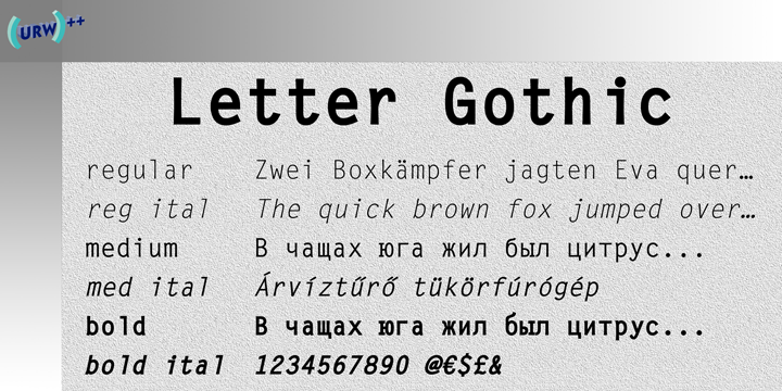 Шрифт Letter Gothic