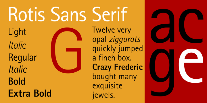 Шрифт Rotis Sans Serif