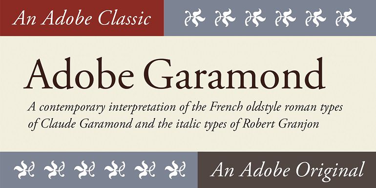 Шрифт Adobe Garamond