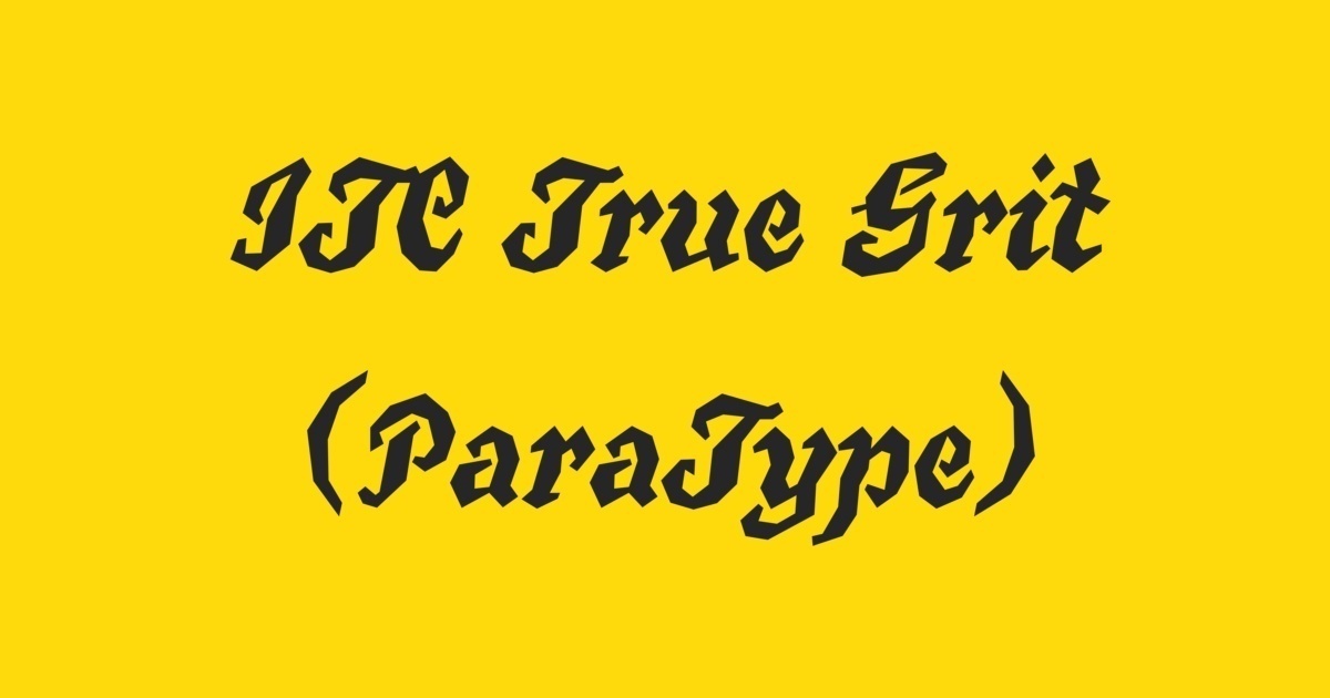 Шрифт True Grit ITC