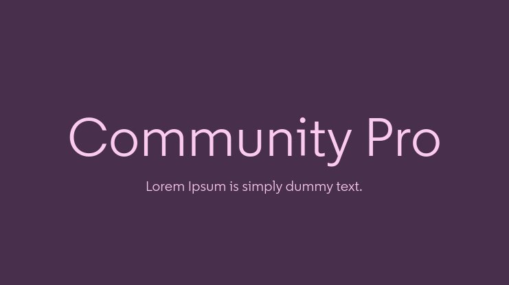 Шрифт Community Pro