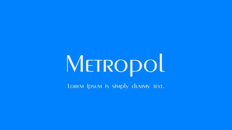 Шрифт Metropol