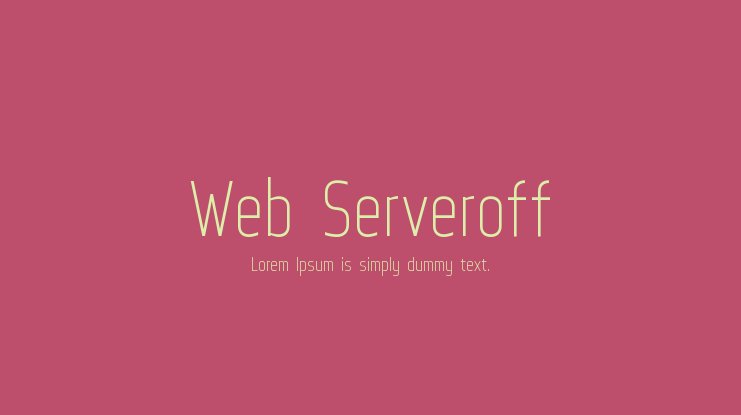 Шрифт Web Serveroff