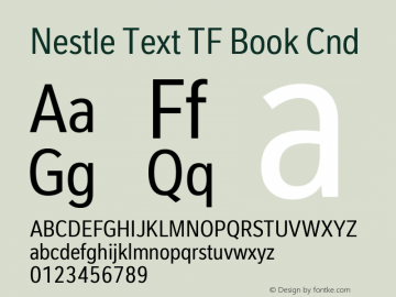Шрифт Nestle Text TF Condensed