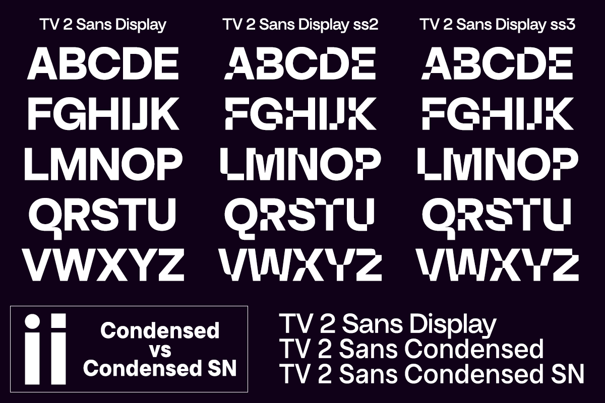 Шрифт TV 2 Sans Condensed