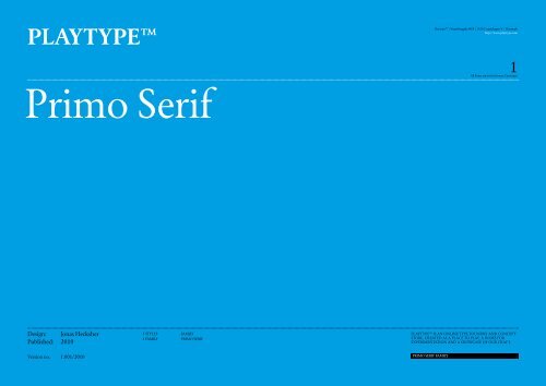 Шрифт Primo Serif