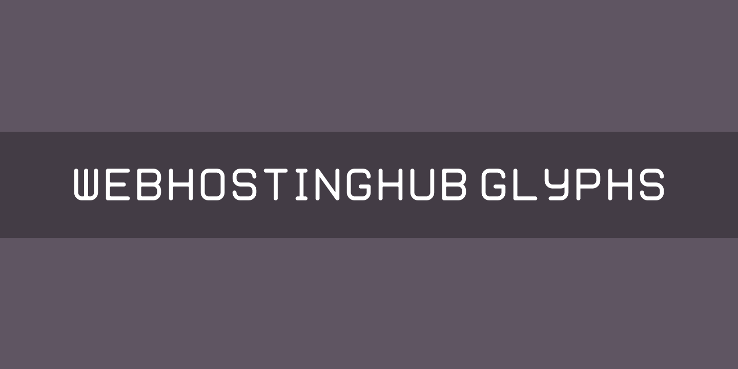 Шрифт WebHostingHub Glyphs