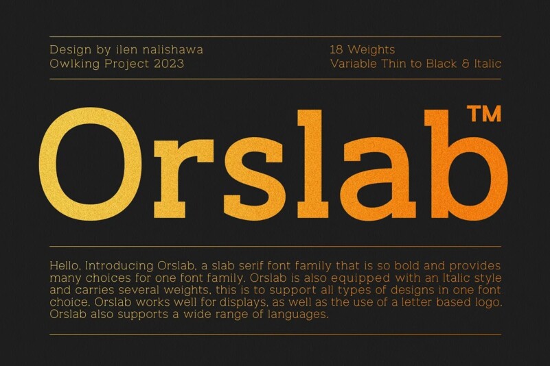 Шрифт Orslab