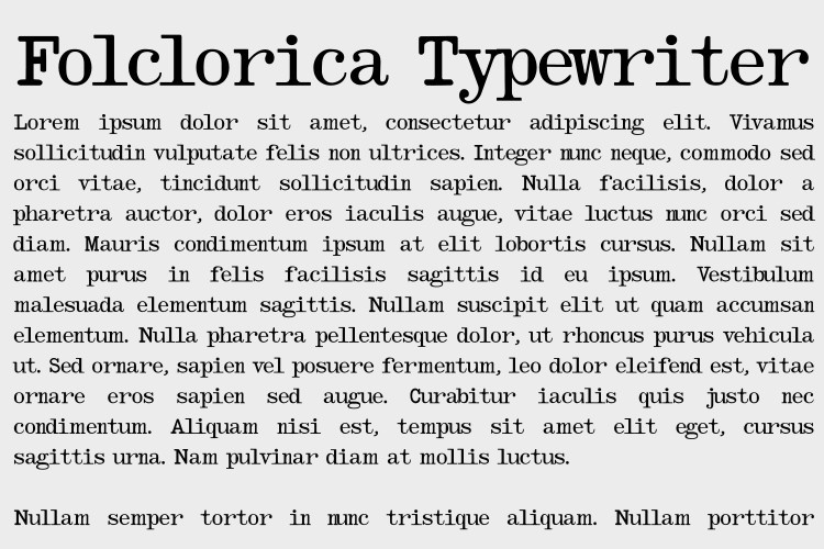 Шрифт Folclorica Typewriter