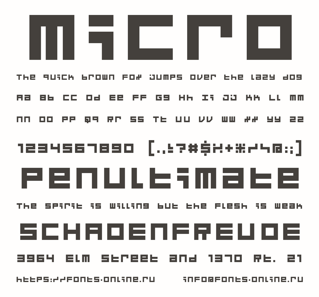Шрифт Micro 5