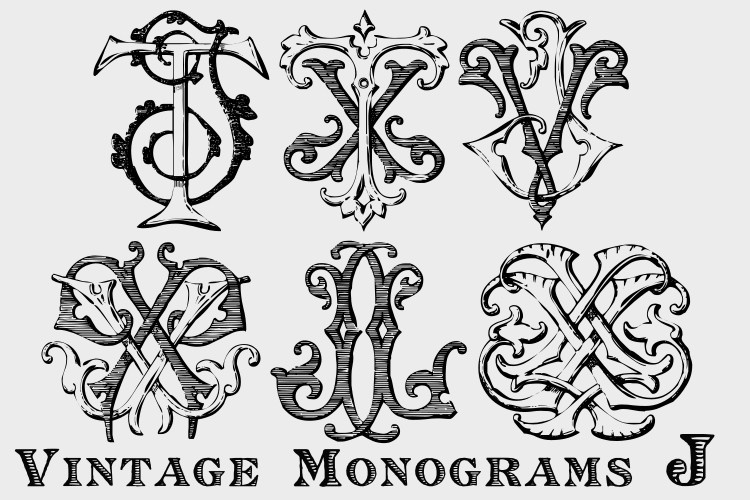 Шрифт Monocracy Vintage Monograms J