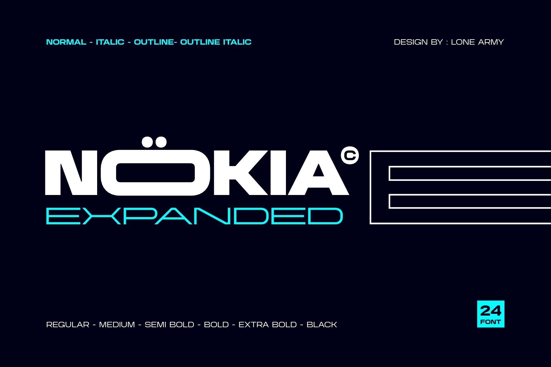 Шрифт Nokia Expanded
