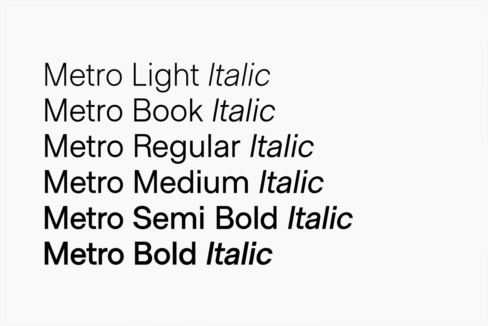 Шрифт Metro Sans