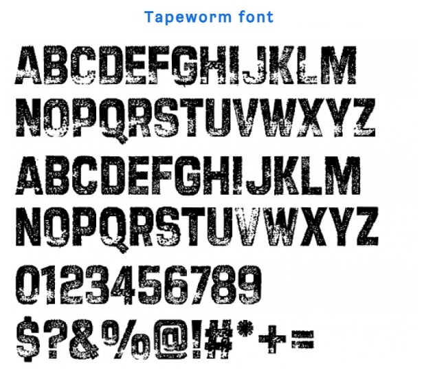 Шрифт Tapeworm