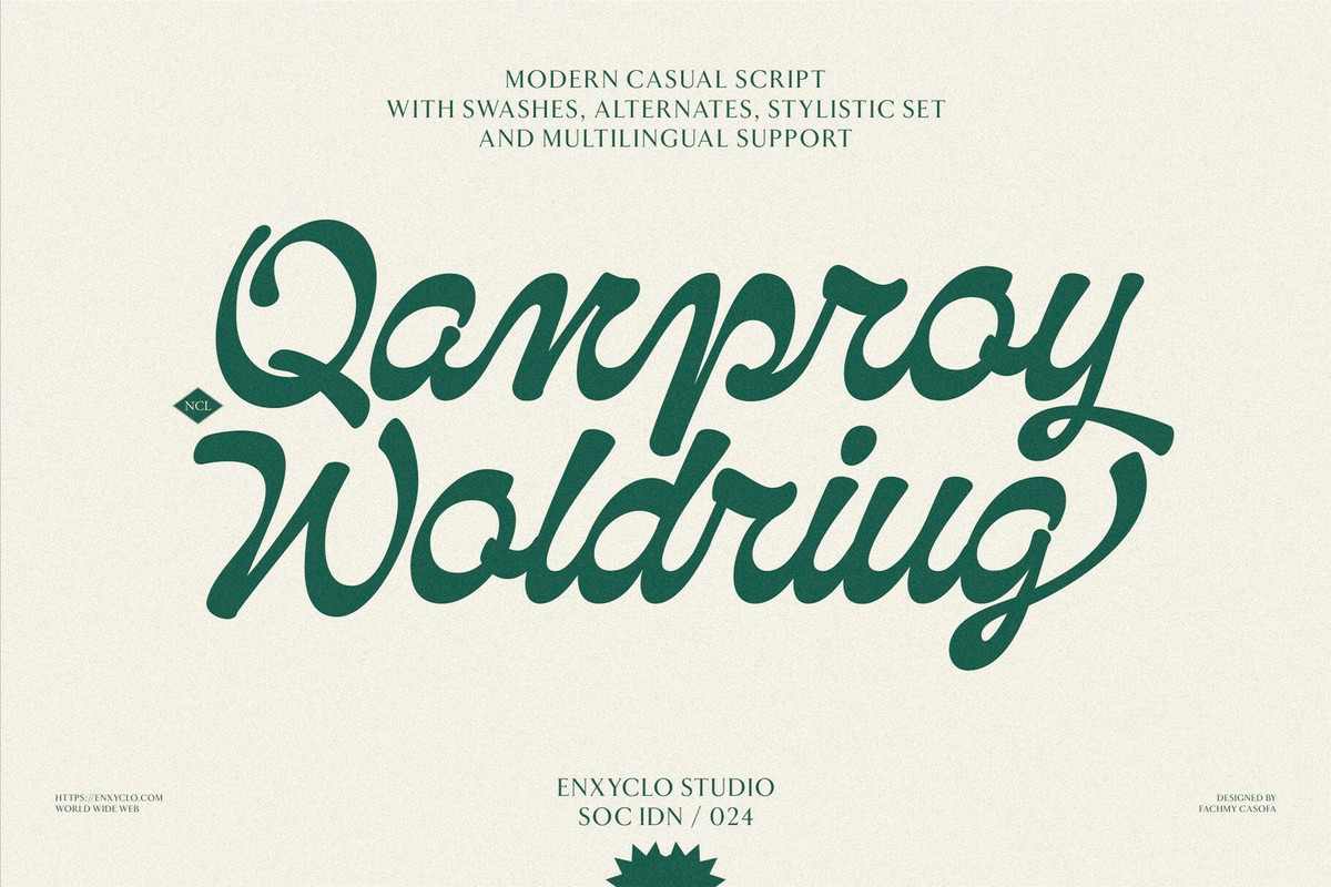 Шрифт NCL Qanproy Woldriug