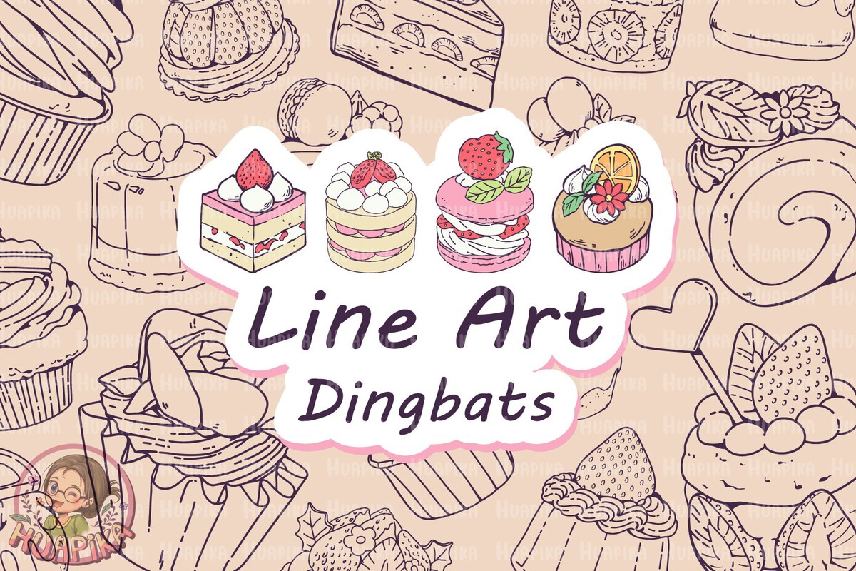 Шрифт Cake Line Art