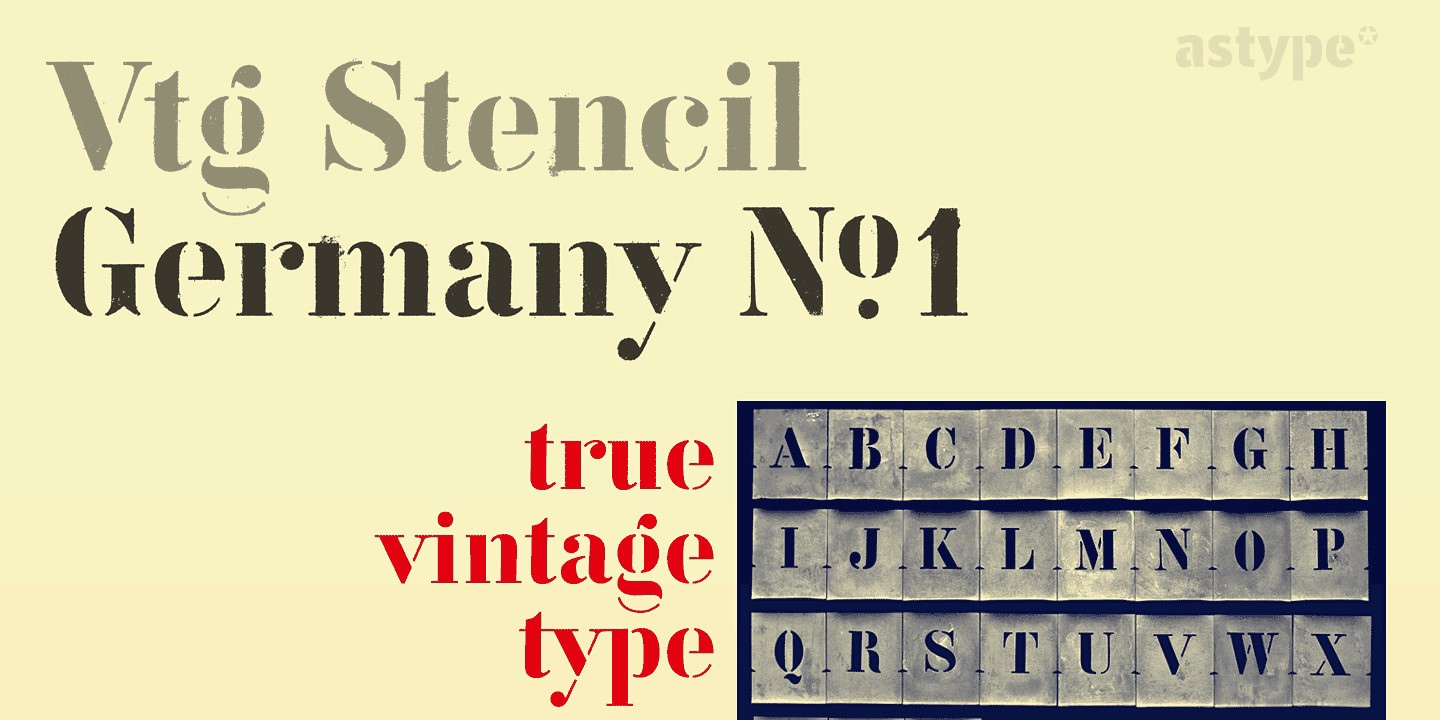 Шрифт Vtg Stencil Germany No.1