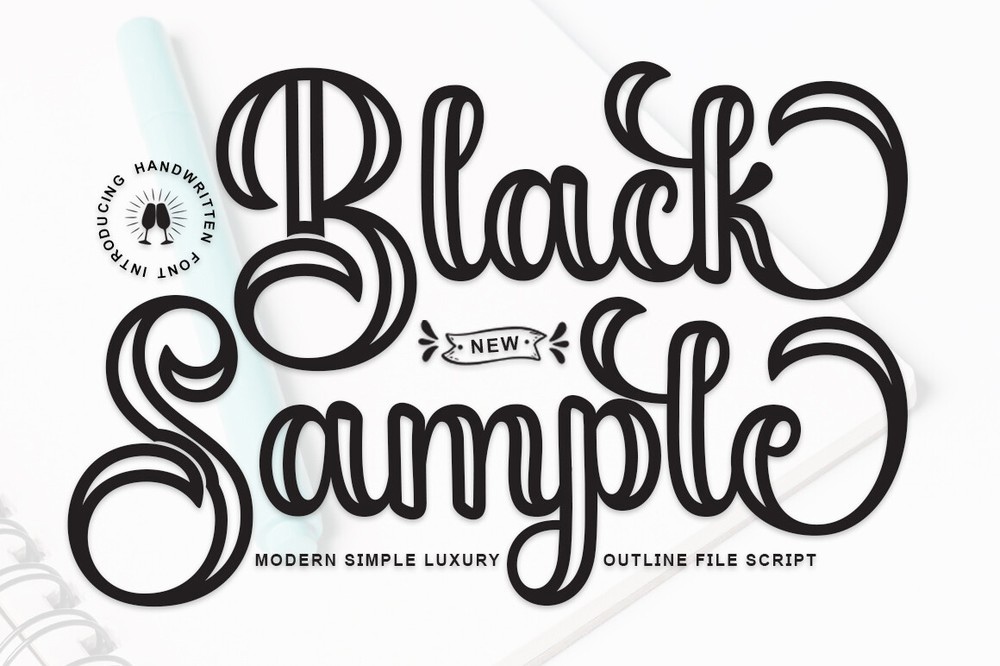 Шрифт Black Sample Outline