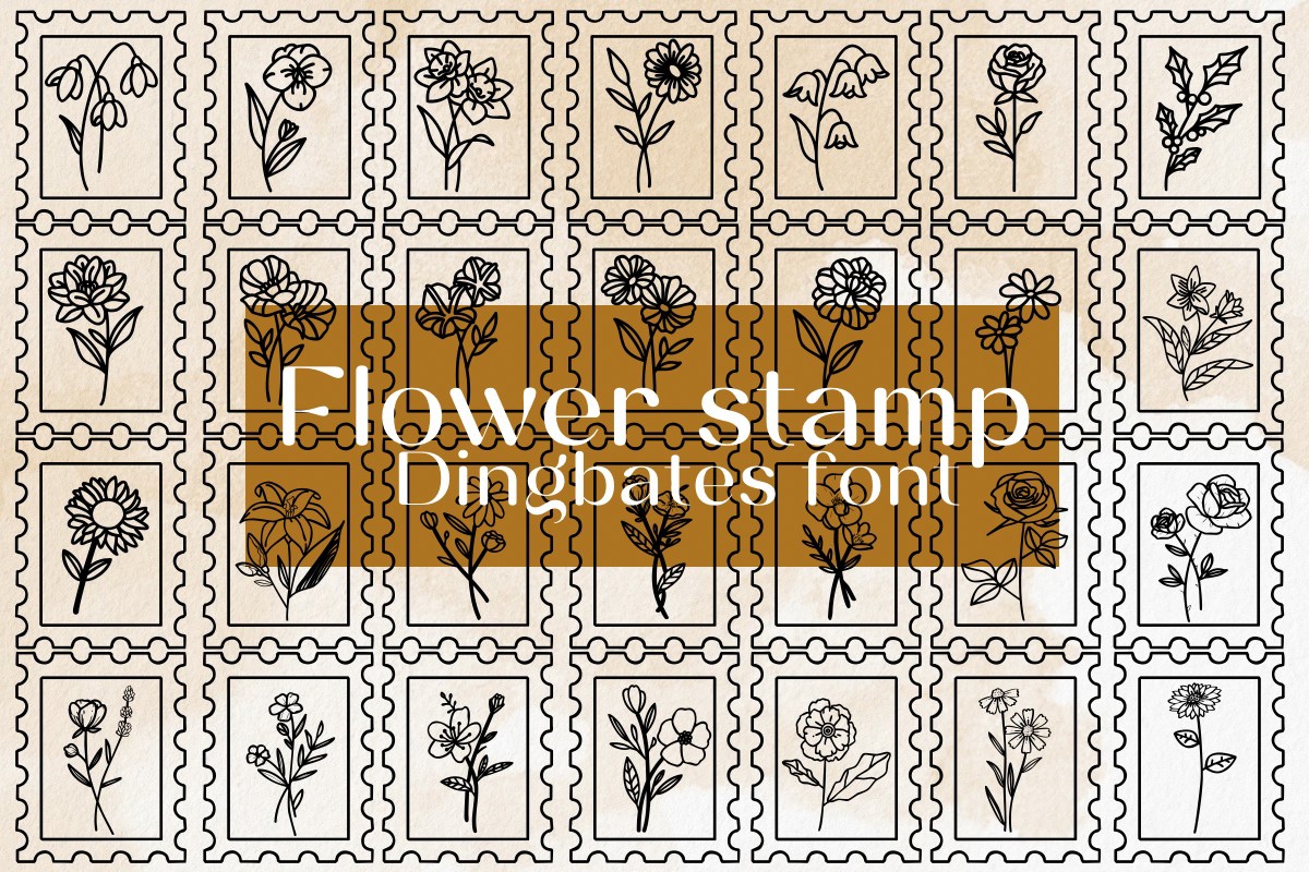 Шрифт Flower Stamp