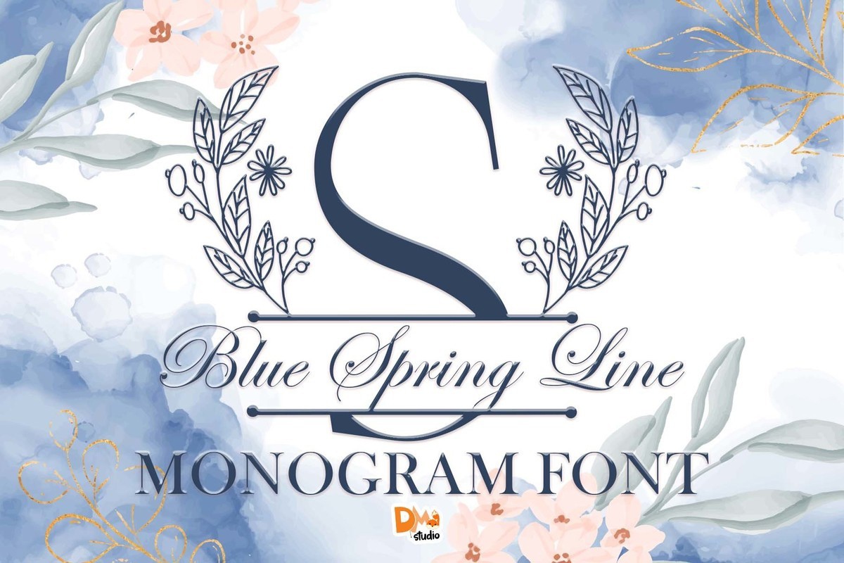 Шрифт Blue Spring Line Monogram