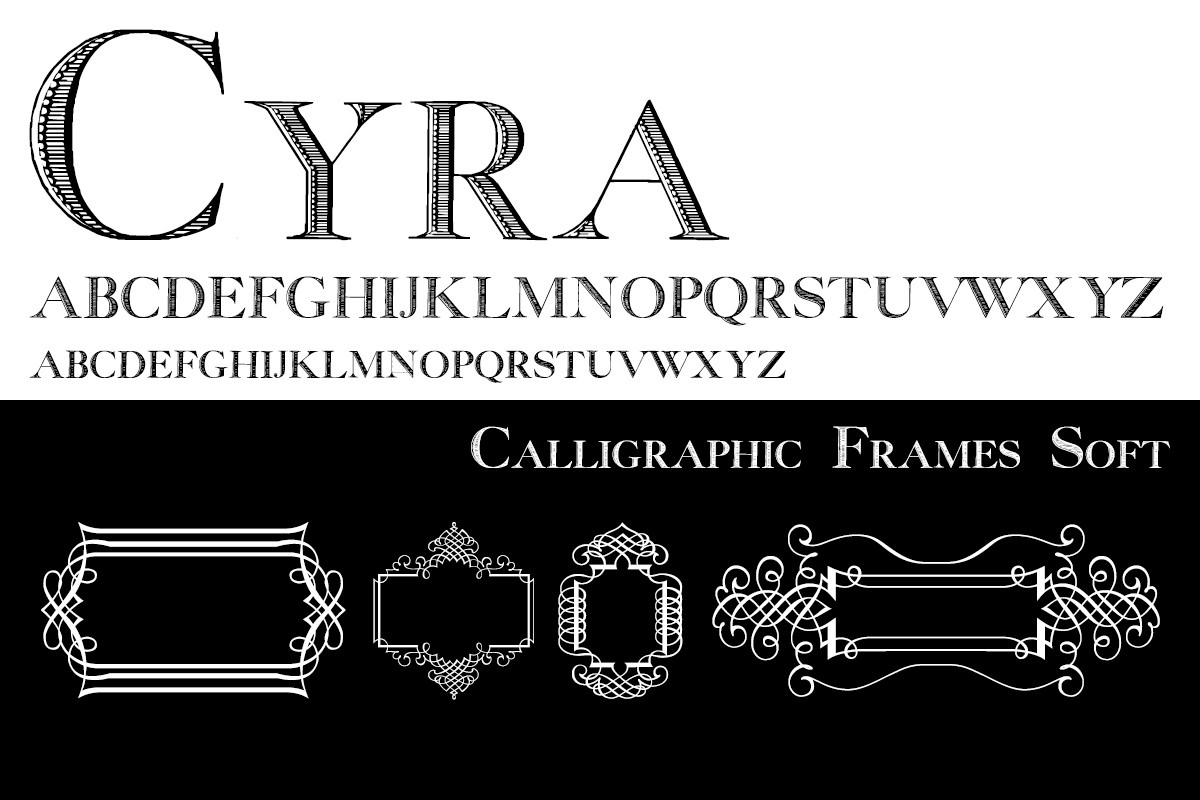 Шрифт Calligraphic Frames Plus Cyra Duo